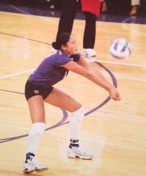 Candace Vering playing indoor volleyball