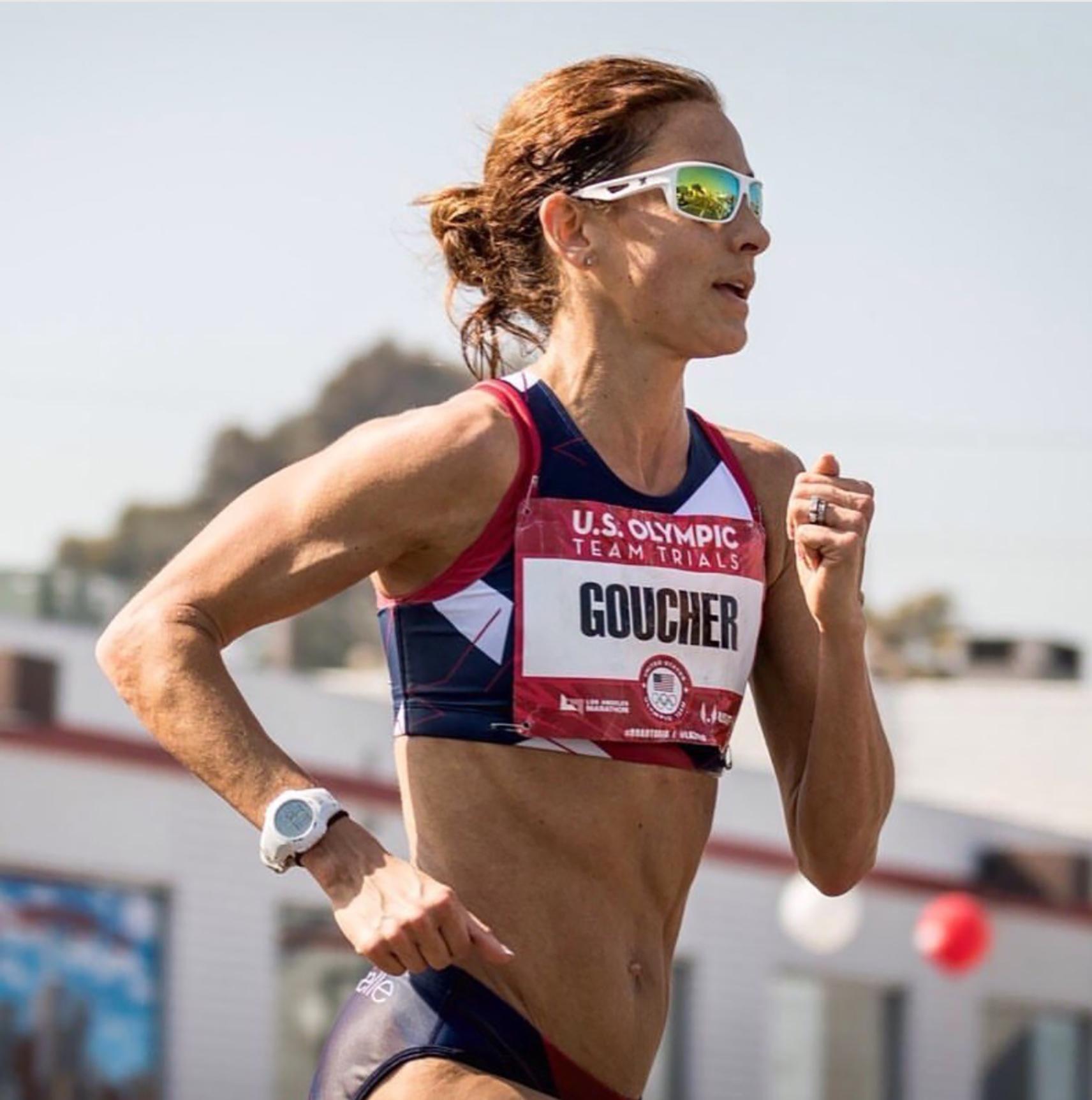 Kara Goucher running in the Olympic trials