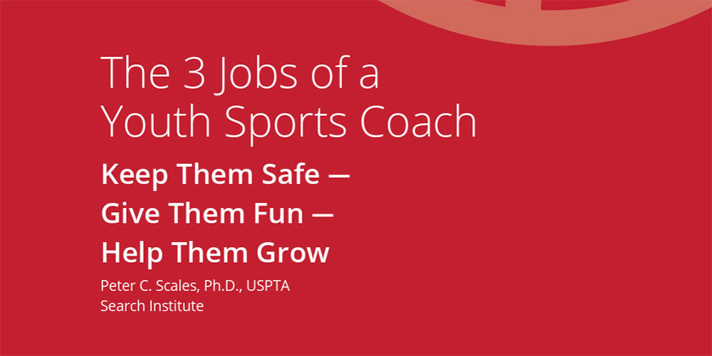 The 3 Jobs of a Youth Sports Coach paper cover text.