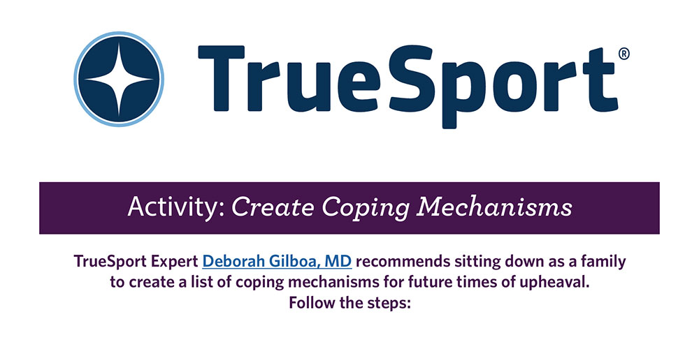TrueSport Coping Mechanisms activity resource.