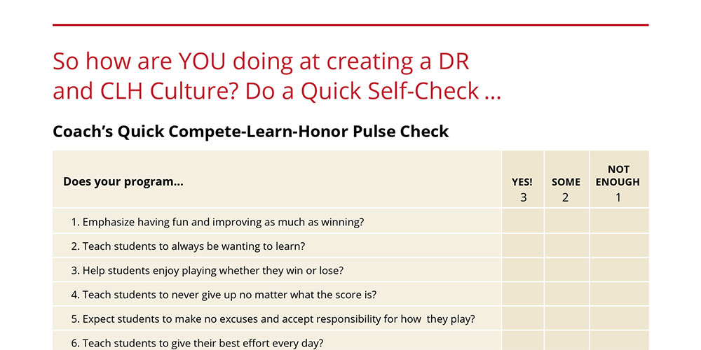 Compete-Learn-Honor Pulse Check cover text.