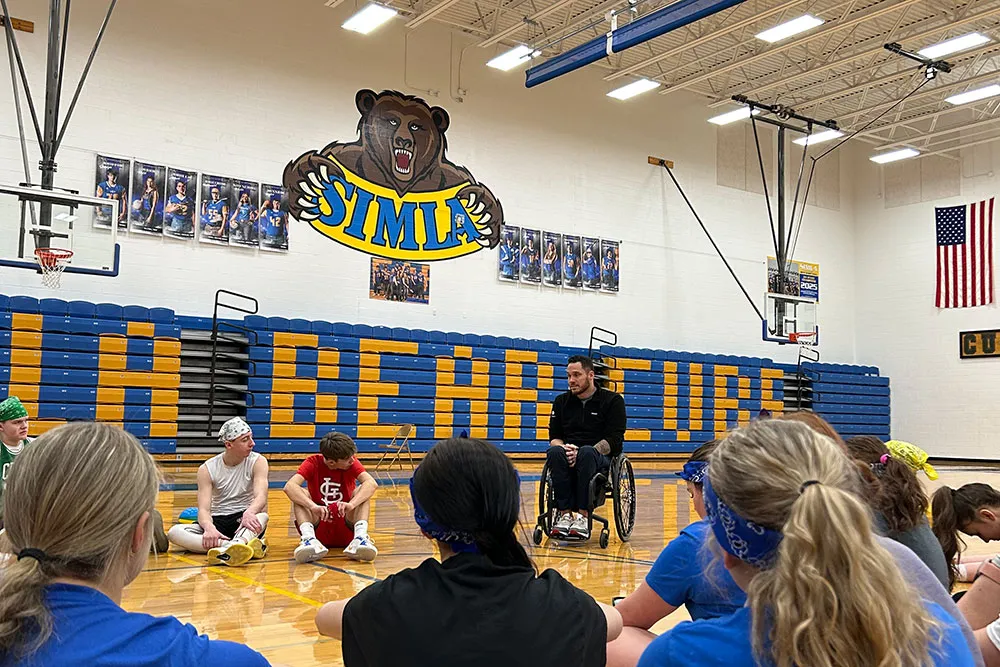 Ambassador Joe Delagrave speaking to students at SIMLA school in Colorado.