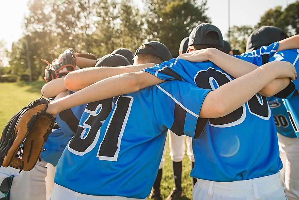 baseball team huddle