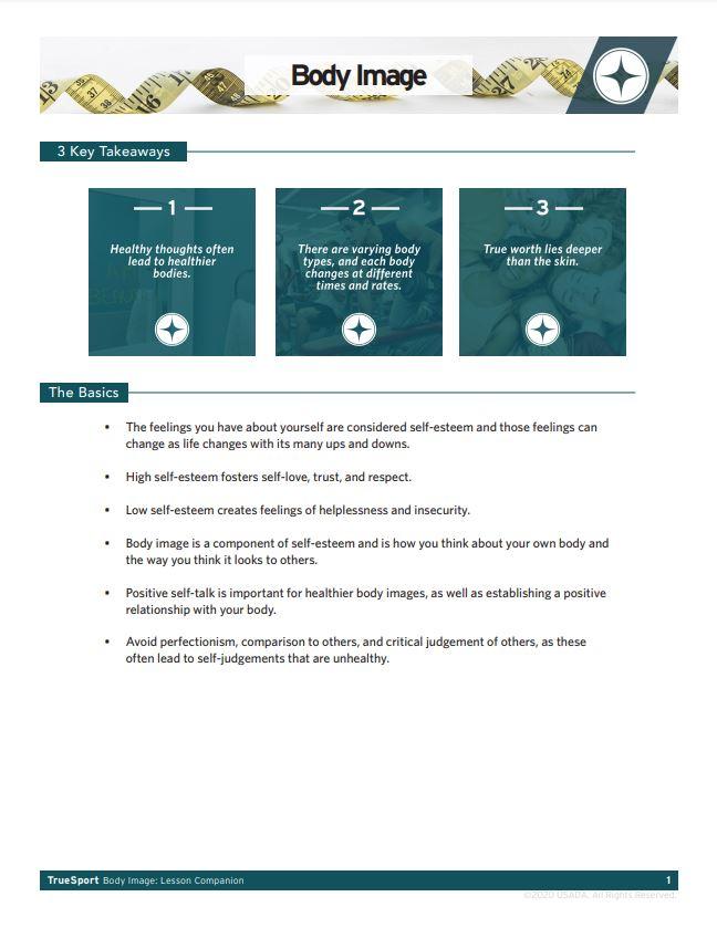 Body Image simple lesson.