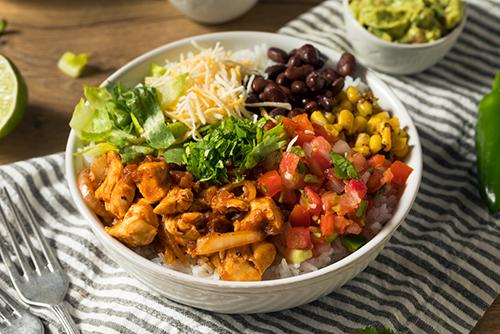 Chicken burrito bowl.