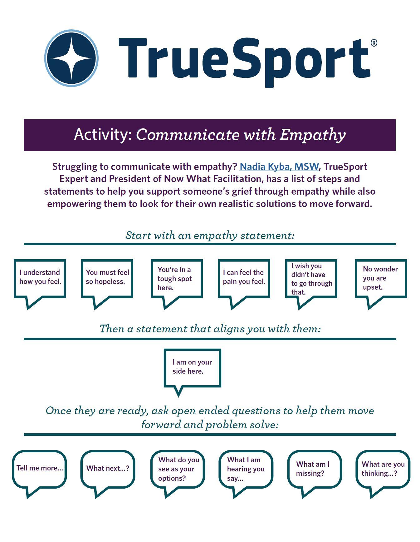 Communicate with Empathy activity.