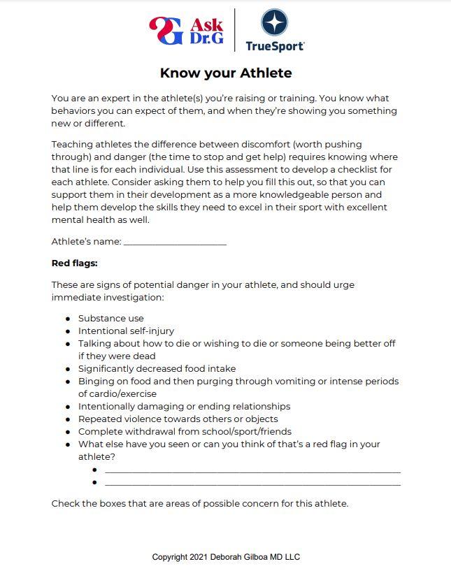 Ask Dr. G: Know Your Athlete.