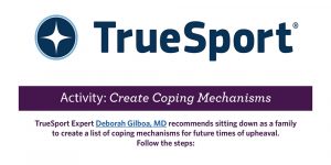 TrueSport Coping Mechanisms activity resource.