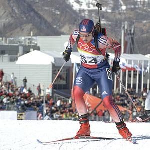 Sarah Konrad during a biathlon competition.
