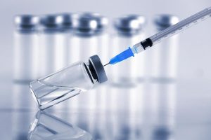 Syringe in ampule.