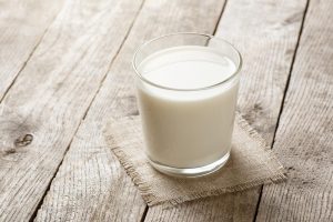 Glass of milk.