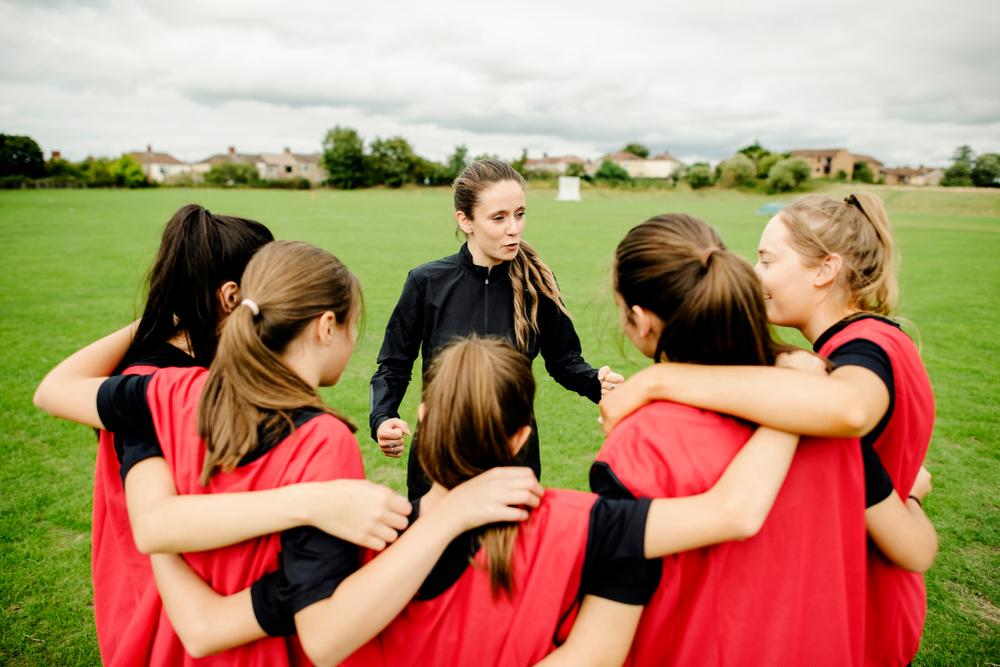 soccer team huddle practice