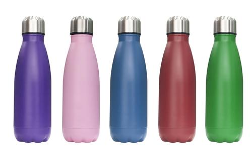 Isolated insulaed water bottles in different colors.