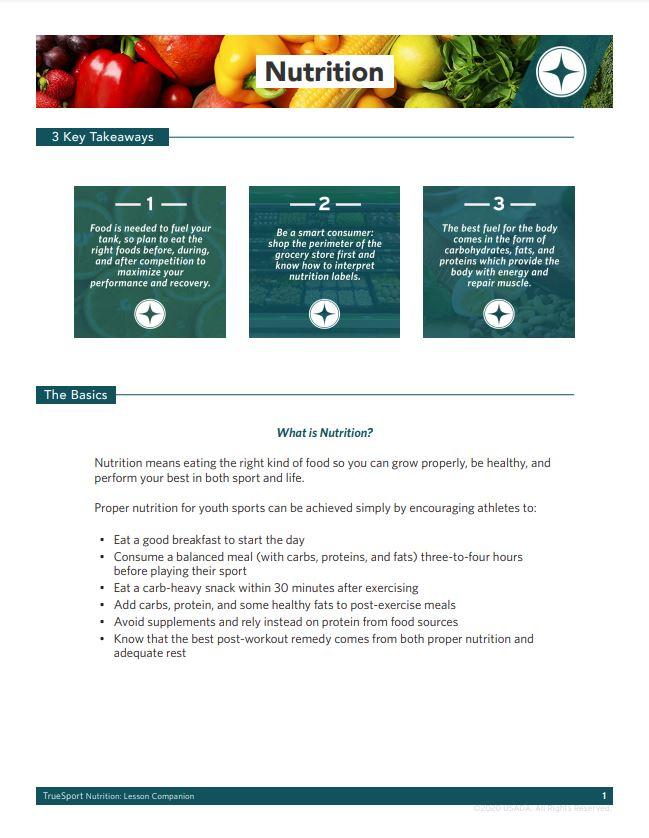 Nutrition simple lesson.