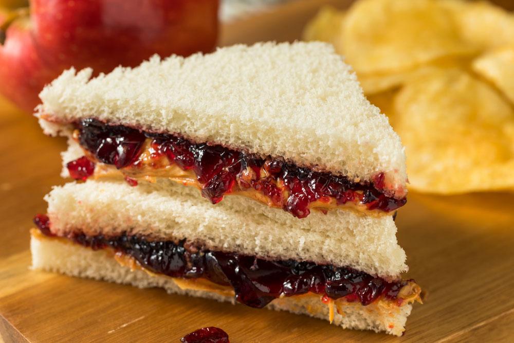 Peanut butter and jelly sandwiches.